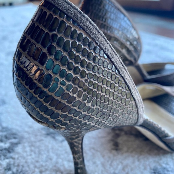 Leather/Suade/Snakeskin Jimmy Choo stiletto heels,size 38.5. Purchased in Vegas! - Picture 7 of 10